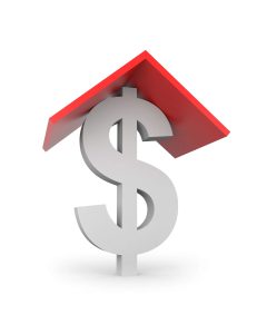 Dollar sign with roof over it